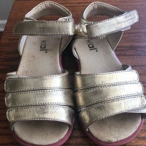 See Kai Run gold gladiator style sandals size 10